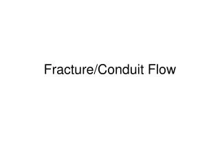 Fracture/Conduit Flow