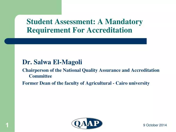 student assessment a mandatory requirement for accreditation