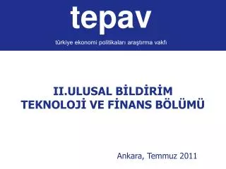 ii ulusal b ld r m teknoloj ve f nans b l m