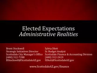 Elected Expectations Administrative Realities