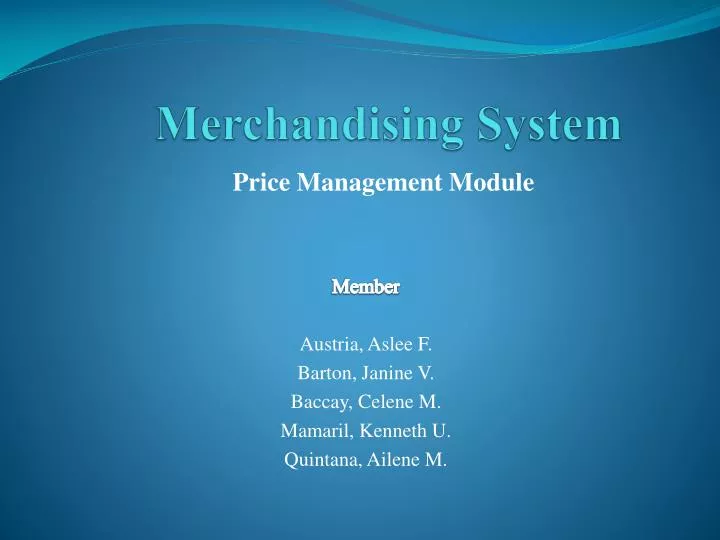 merchandising system