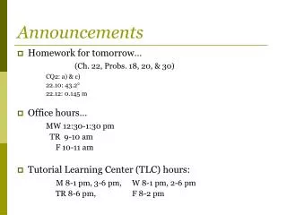 Announcements