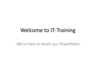 Welcome to IT-Training