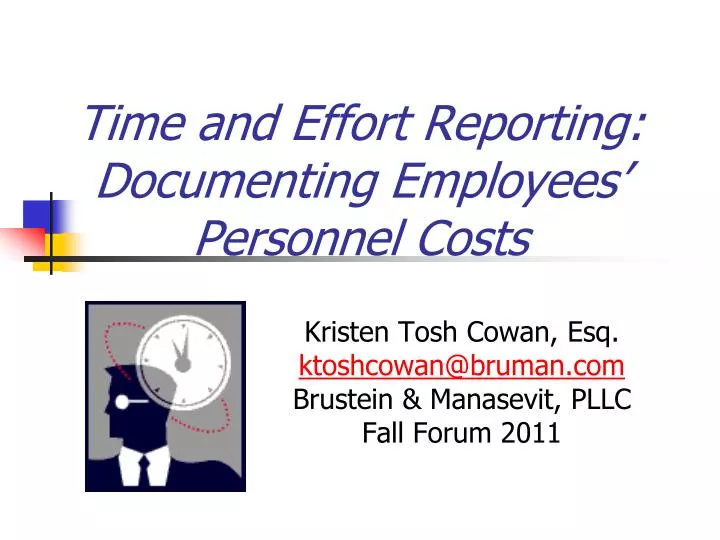 time and effort reporting documenting employees personnel costs