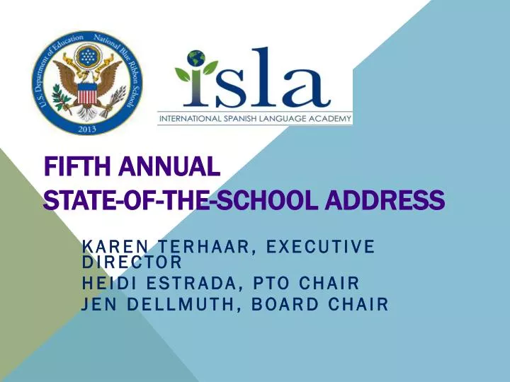 fifth annual state of the school address