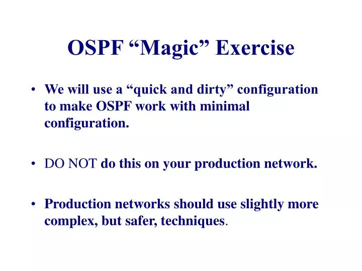 ospf magic exercise