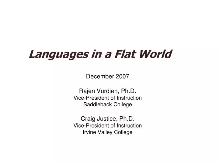 languages in a flat world