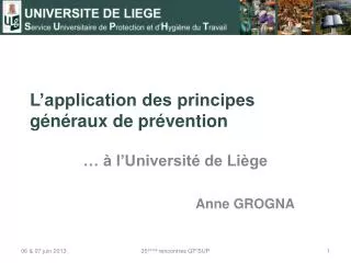 l application des principes g n raux de pr vention