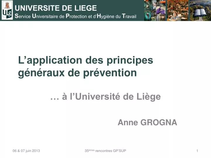 l application des principes g n raux de pr vention