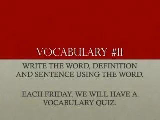 Vocabulary #11