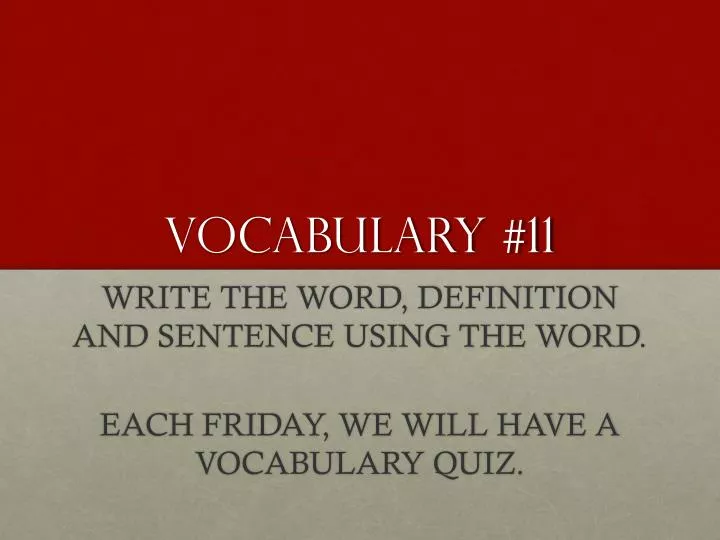 vocabulary 11