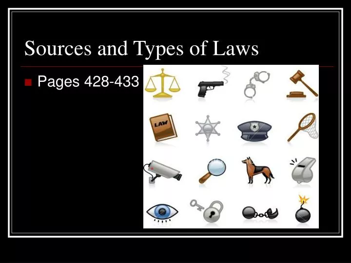 sources and types of laws