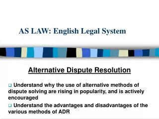 AS LAW: English Legal System