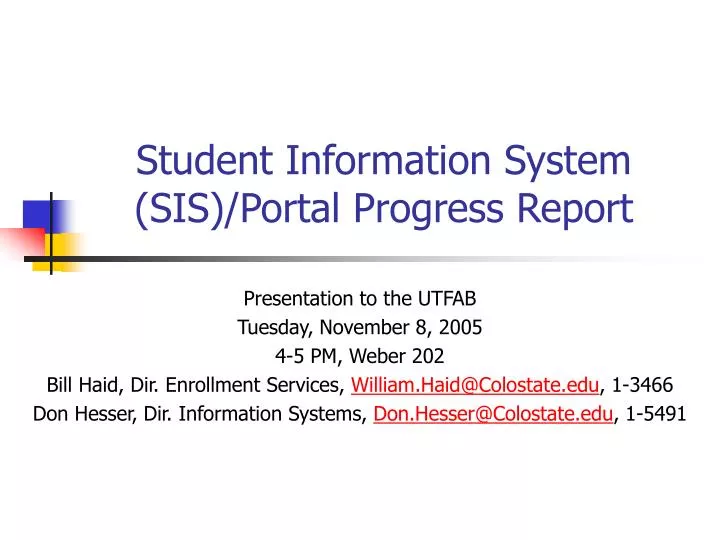 student information system sis portal progress report