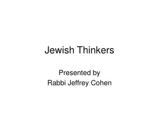 Jewish Thinkers