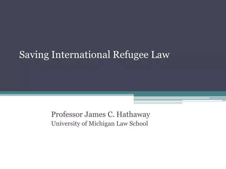 saving international refugee law