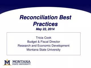 Reconciliation Best Practices May 22, 2014