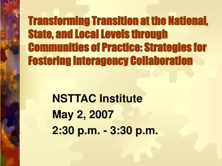 nsttac institute may 2 2007 2 30 p m 3 30 p m