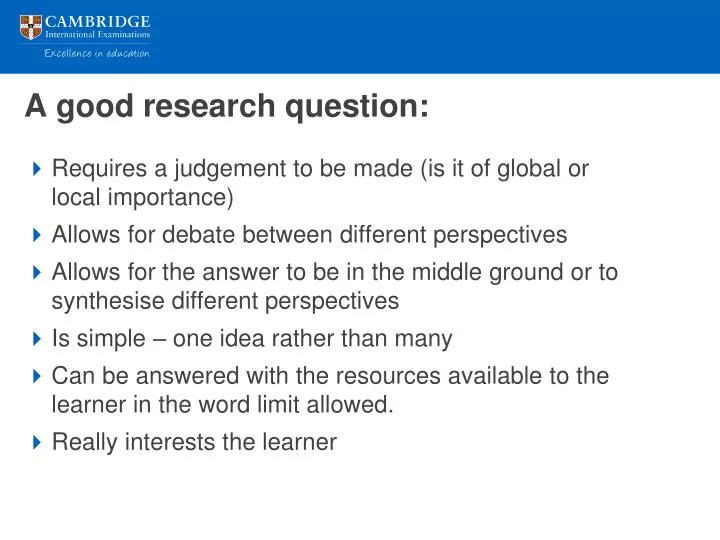 a good research question