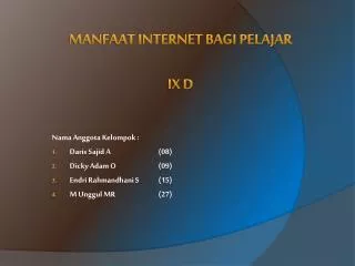 manfaat internet bagi pelajar ix d