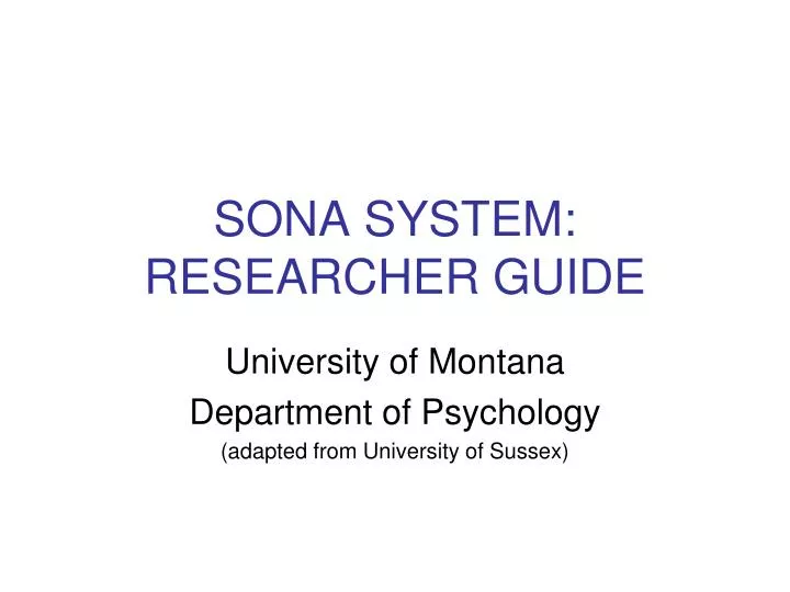 sona system researcher guide