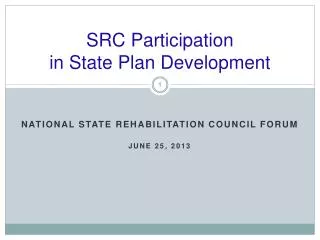SRC Participation in State Plan Development