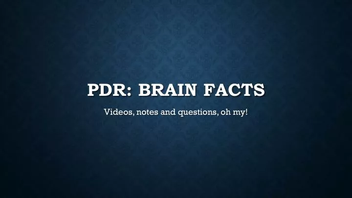 pdr brain facts