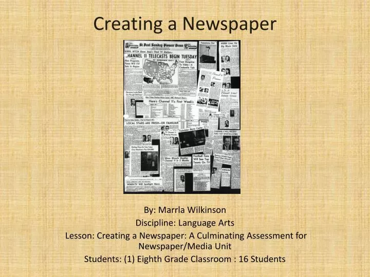 creating a newspaper