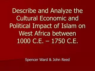 Spencer Ward &amp; John Reed