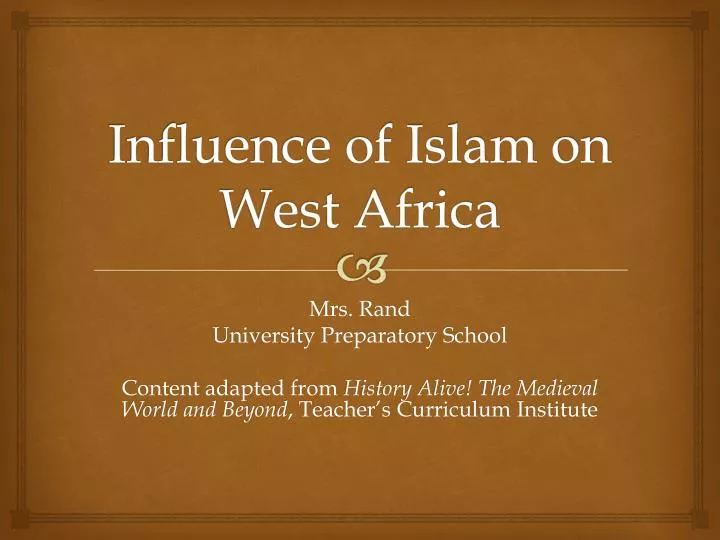 influence of islam on west africa