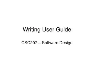 Writing User Guide