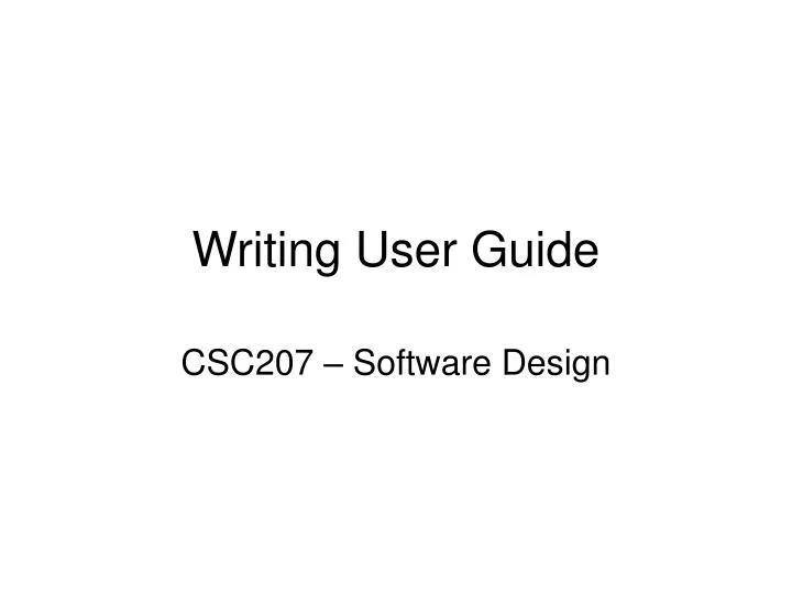 writing user guide