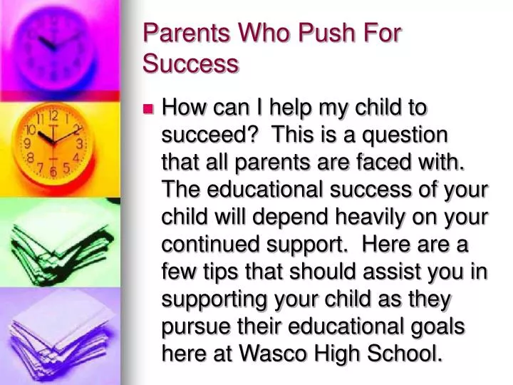 parents who push for success