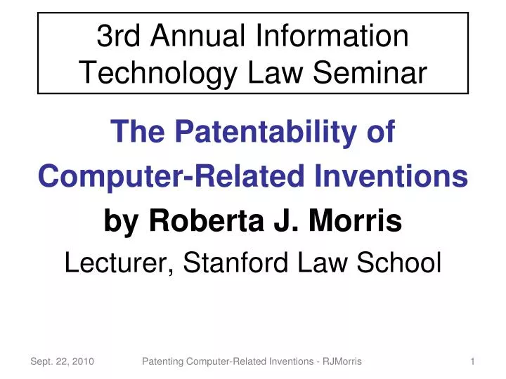 3rd annual information technology law seminar