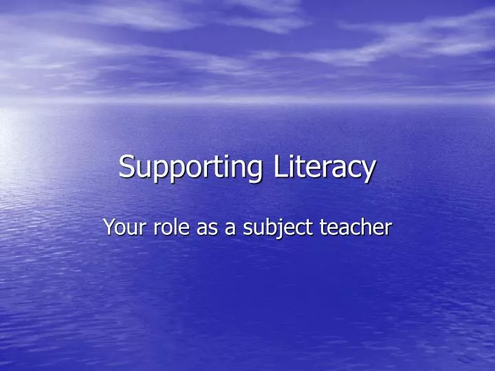 supporting literacy