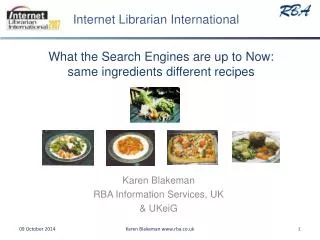 What the Search Engines are up to Now: same ingredients different recipes