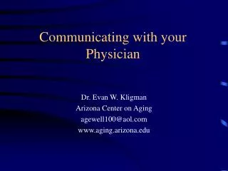 Communicating with your Physician