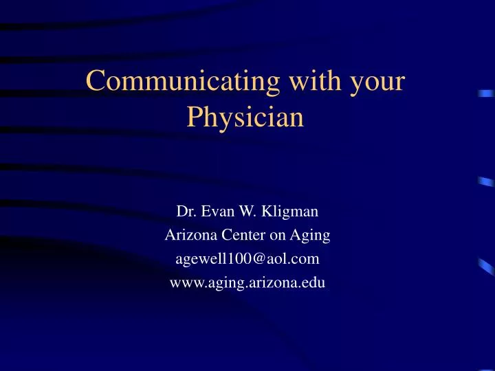 communicating with your physician