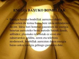 enegia baxuko bonbillak