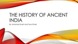 The history of ancient india