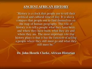 ANCIENT AFRICAN HISTORY