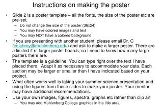 Instructions on making the poster