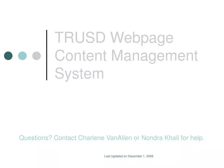 trusd webpage content management system