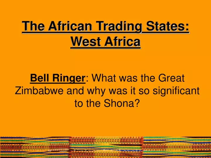 the african trading states west africa