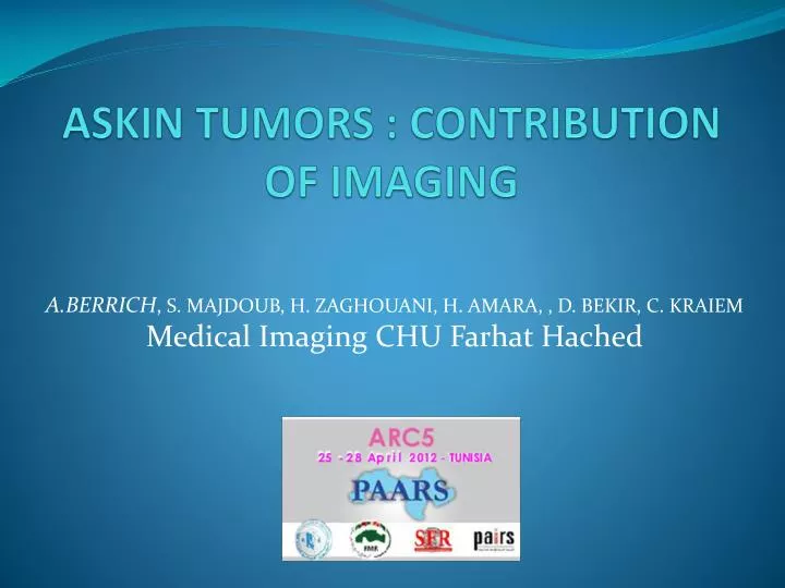 askin tumors contribution of imaging