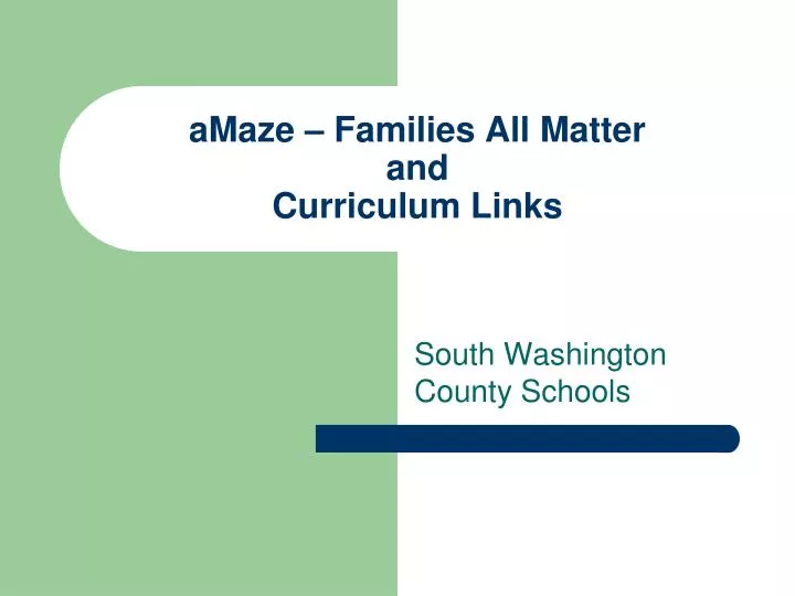 amaze families all matter and curriculum links