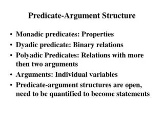 Predicate-Argument Structure