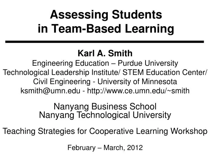 assessing students in team based learning