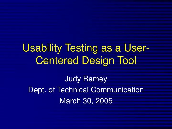 usability testing as a user centered design tool