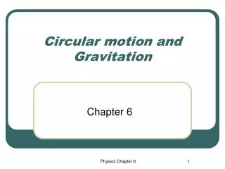 Circular motion and Gravitation
